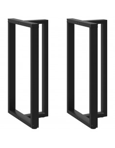 Gambe Tavolo Bar a Forma T 2 pz Nero 60x35x(111-112) cm Acciaio