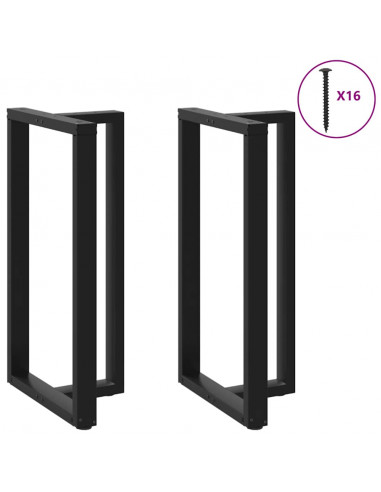Gambe Tavolo Bar a Forma T 2 pz Nero 60x35x(111-112) cm Acciaio