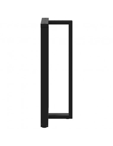 Gambe Tavolo Bar a Forma T 2 pz Nero 60x35x(111-112) cm Acciaio