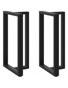 Gambe Tavolo Bar a Forma T 2 pz Nero 60x35x(101-102) cm Acciaio