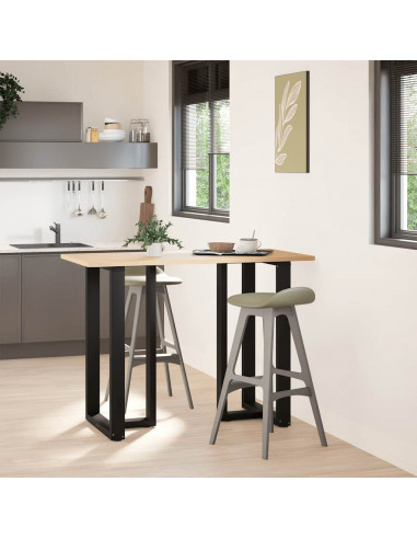 Gambe Tavolo Bar a Forma T 2 pz Nero 60x35x(101-102) cm Acciaio