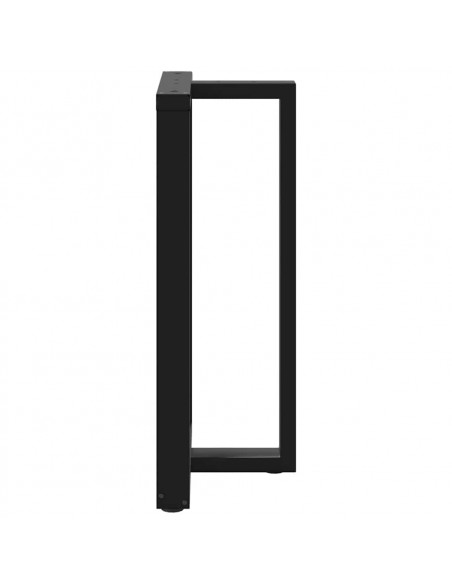 Gambe Tavolo Bar a Forma T 2 pz Nero 60x35x(101-102) cm Acciaio