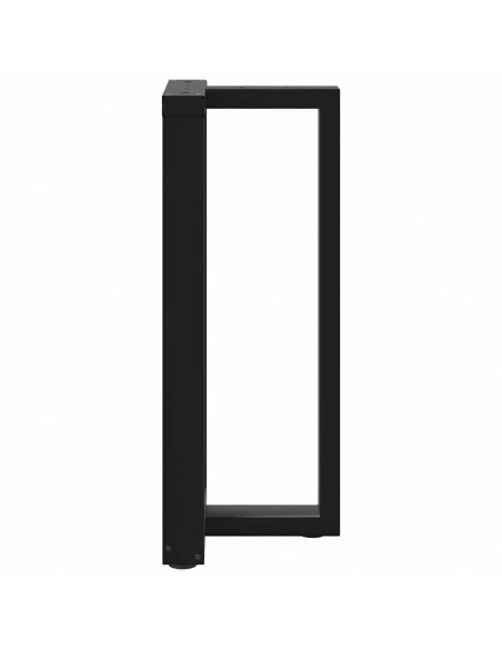 Gambe per tavolo da bar a forma di T 2 pz nere 50x35x(90-91) cm in acciaio