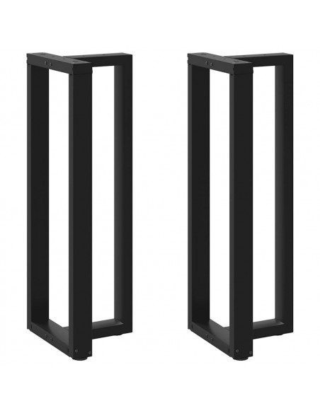 Gambe Tavolo Bar a Forma T 2 pz Nero 50x35x(111-112) cm Acciaio