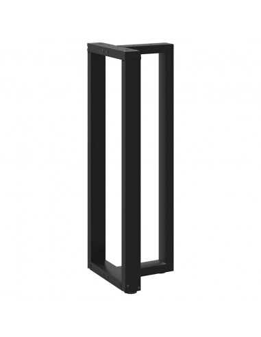 Gambe Tavolo Bar a Forma T 2 pz Nero 50x35x(111-112) cm Acciaio