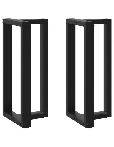 Gambe per tavolo da bar a forma di T 2 pz nere 40x35x(90-91) cm in acciaio