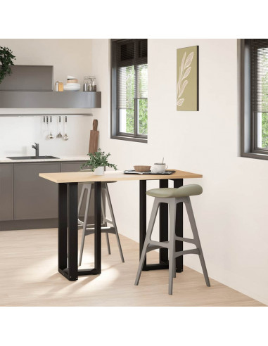 Gambe per tavolo da bar a forma di T 2 pz nere 40x35x(90-91) cm in acciaio