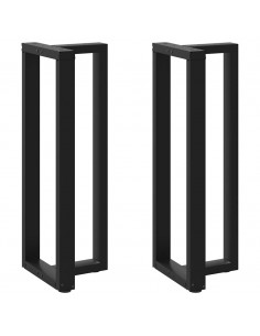 Gambe Tavolo Bar a Forma T 2 pz Nero 40x35x(111-112) cm Acciaio
