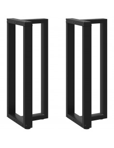 Gambe Tavolo Bar a Forma T 2 pz Nero 40x35x(101-102) cm Acciaio