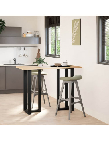 Gambe Tavolo Bar a Forma T 2 pz Nero 40x35x(101-102) cm Acciaio