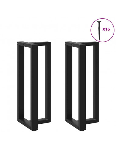 Gambe Tavolo Bar a Forma T 2 pz Nero 40x35x(101-102) cm Acciaio