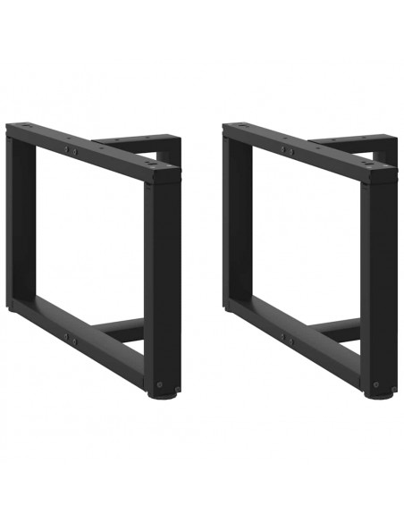 Gambe Tavolino da Caffè a T 2 pz Nero 60x25x(42-43) cm Acciaio