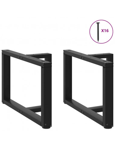 Gambe Tavolino da Caffè a T 2 pz Nero 60x25x(42-43) cm Acciaio