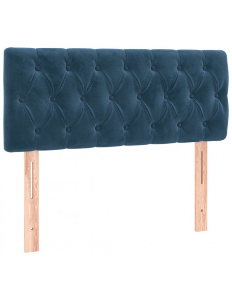 Giroletto a Molle con Materasso Blu Scuro 90x200 cm in Velluto