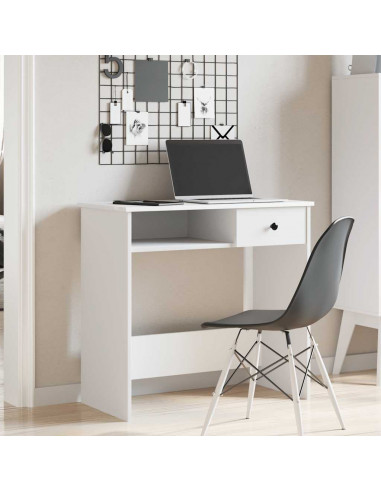 Scrivania Bianca 80x40x75 cm in Legno Multistrato