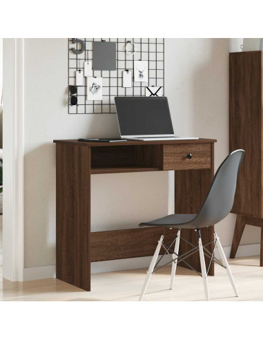 Scrivania Rovere Marrone 80x40x75 cm in Legno Multistrato