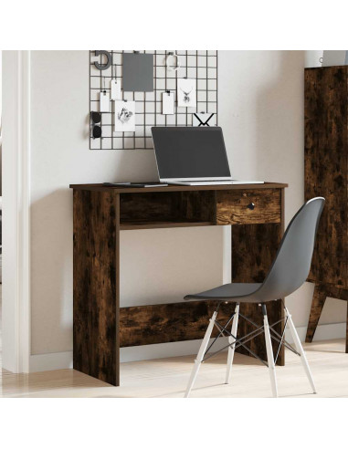 Scrivania Rovere Fumo 80x40x75 cm in Legno Multistrato