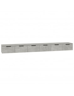 Mobili a Muro 2 pz Grigio Cemento 102x30x20cm Legno Multistrato 2