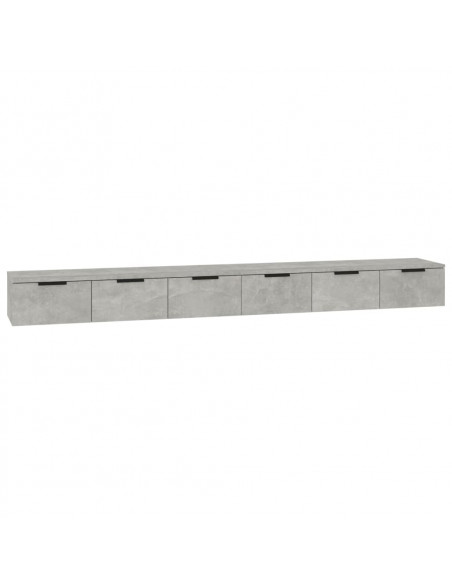 Mobili a Muro 2 pz Grigio Cemento 102x30x20cm Legno Multistrato