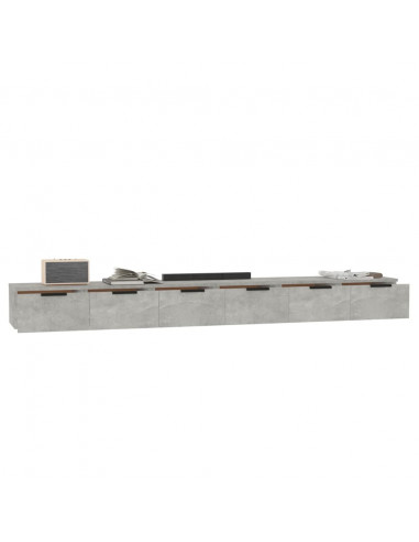 Mobili a Muro 2 pz Grigio Cemento 102x30x20cm Legno Multistrato