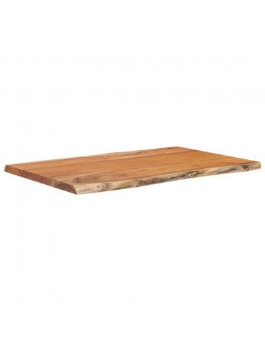 Piano Tavolo 60x40x2,5 cm Rettangolare Legno Acacia Bordi Vivi