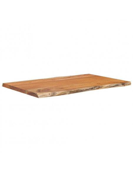 Piano Tavolo 60x40x2,5 cm Rettangolare Legno Acacia Bordi Vivi