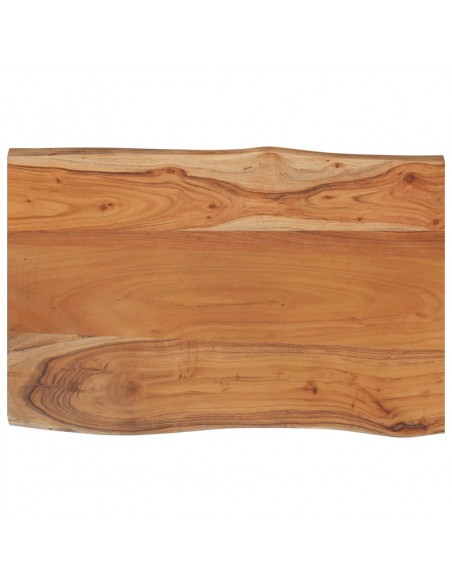 Piano Tavolo 60x40x2,5 cm Rettangolare Legno Acacia Bordi Vivi