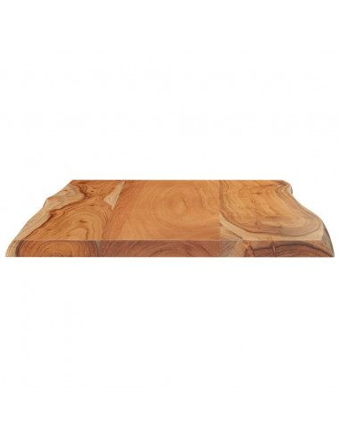 Piano Tavolo 60x40x2,5 cm Rettangolare Legno Acacia Bordi Vivi