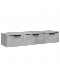 Armadietto a Muro Grigio Cemento 102x30x20 cm Legno Multistrato