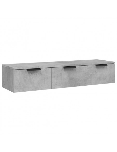 Armadietto a Muro Grigio Cemento 102x30x20 cm Legno Multistrato