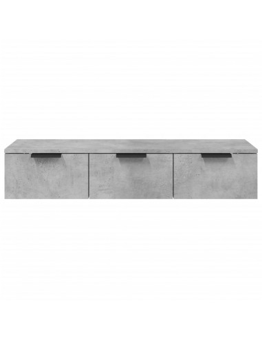 Armadietto a Muro Grigio Cemento 102x30x20 cm Legno Multistrato
