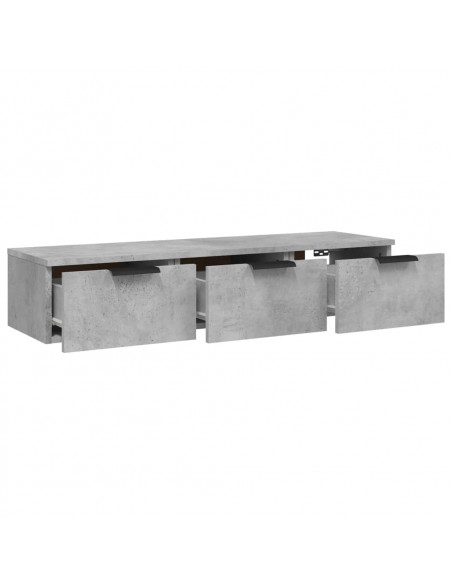 Armadietto a Muro Grigio Cemento 102x30x20 cm Legno Multistrato