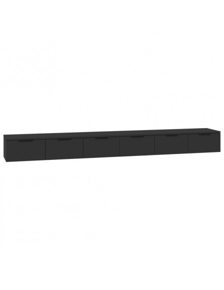 Mobili a Parete 2 pz Nero 102x30x20 cm in Legno Multistrato