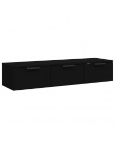 Armadietto a Muro Nero 102x30x20 cm in Legno Multistrato