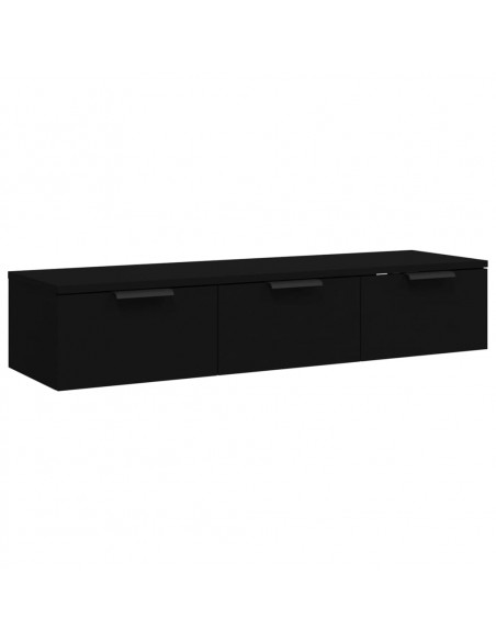 Armadietto a Muro Nero 102x30x20 cm in Legno Multistrato