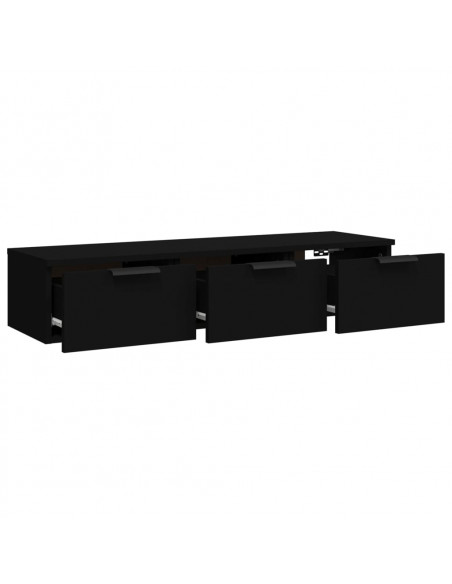 Armadietto a Muro Nero 102x30x20 cm in Legno Multistrato