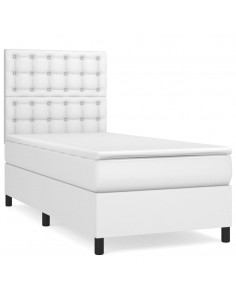 Giroletto a Molle con Materasso Bianco 80x200 cm in Similpelle