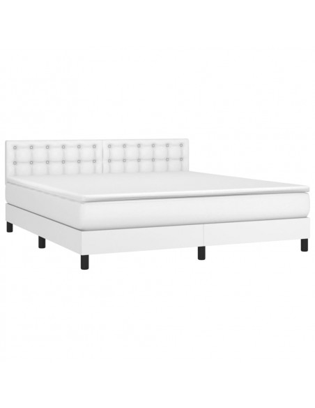 Giroletto a Molle con Materasso Bianco 160x200 cm in Similpelle