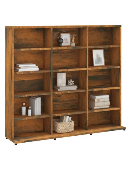 Mobile Porta CD Rovere Fumo 102x23x89,5 cm in Legno Multistrato