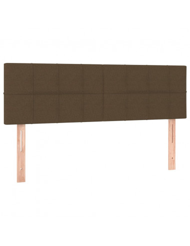 Giroletto a Molle con Materasso Marrone Scuro 140x200cm Tessuto