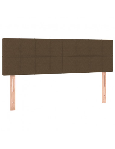 Giroletto a Molle con Materasso Marrone Scuro 140x200cm Tessuto