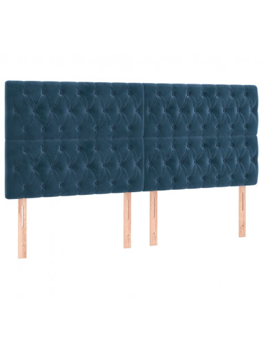 Giroletto a Molle con Materasso Blu Scuro 180x200 cm in Velluto