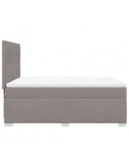 Giroletto a Molle con Materasso Tortora 140x200 cm in Tessuto