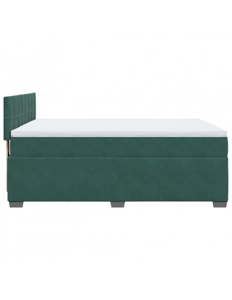 Giroletto a Molle con Materasso Verde Scuro 140x200 cm Velluto
