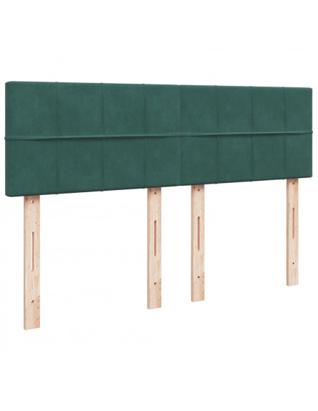 Giroletto a Molle con Materasso Verde Scuro 140x200 cm Velluto