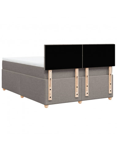 Giroletto a Molle con Materasso Tortora 140x200 cm in Tessuto