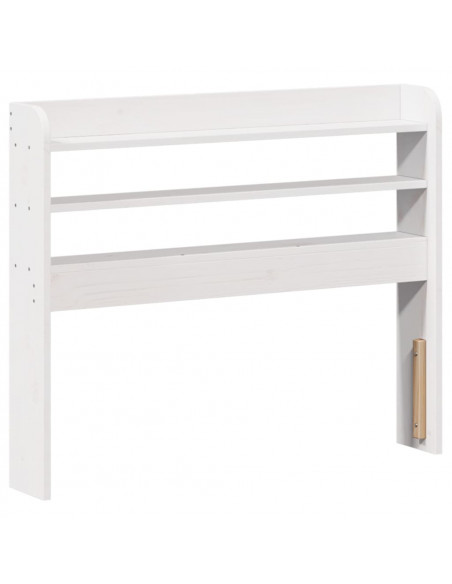 Giroletto con Testiera Bianco 90x190 cm Legno Massello di Pino