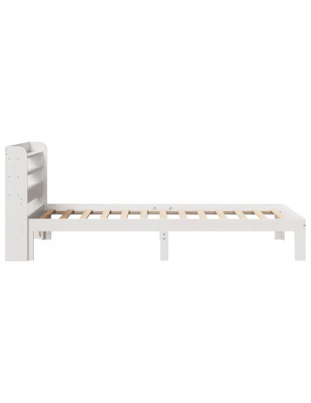 Giroletto con Testiera Bianco 90x200 cm Legno Massello di Pino