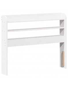 Letto senza Materasso Bianco 90x190 cm in Legno Massello Pino 2