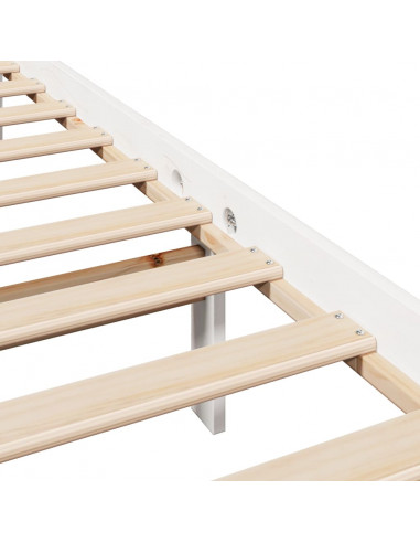 Letto senza Materasso Bianco 90x200 cm Legno Massello di Pino